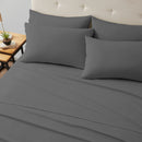 KATHY IRELAND BAMBOO COOLING 6 PIECE SHEET SET DEEP POCKETS - QUEEN - CHARCOAL - Brand New