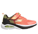 404110L SKECH-AIR BOYS MICROSPEC MAX VELOCITY, ORANGE/BLACK/YELLOW, SIZE 2.5 - Brand New
