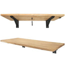 SAFERACKS HEAVY DUTY WALL MOUNTED FOLDING TABLE | FOLDS FLAT - NATURAL, BLACK - Like New