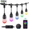 HBN 24FT OUTDOOR RGBW SMART STRING LIGHTS 12 BULBS, HBN-24-RGBW - BLACK Like New