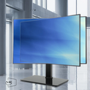 YL HTA UT5001 SWIVEL TABLETOP TV STAND WITH GLASS BASE FOR 40" - 80" TVS - Like New