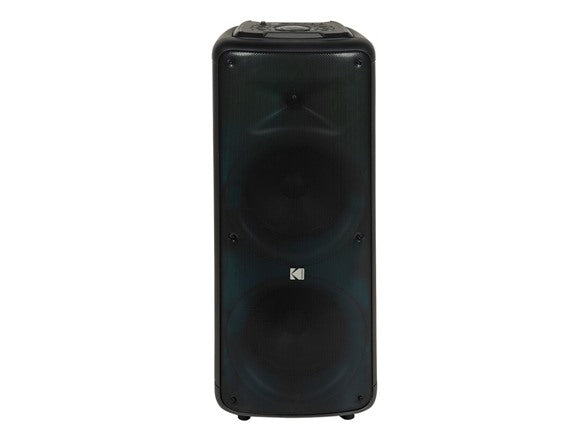 KODAK KD-PRPS1758 Tower Party Speaker Dual 10" Speakers & Karaoke Mic - BLACK Like New