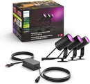 PHILIPS HUE LILY OUTDOOR SMART SPOTLIGHT BASE KIT 3 PACK 1746730V7 - BLACK - Like New