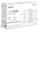 TP-LINK DECO BE11000 MULTI-GIG WHOLE HOME MESH WI-FI 7 SYSTEM 3-PACK - WHITE - Like New
