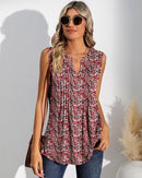 LOCOOWAI Woman's Tank Tops Sleeveless Pleated T-Shirts Summer Dressy - XL - Brand New