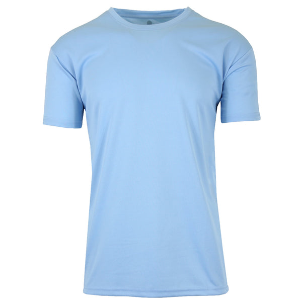 GALAXY BY HARVIC MEN MOISTURE WICKING ACTIVE SHORT SLEEVE MUSCLE TEE LIGHT BLUE - Brand New