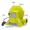SAYOK ELECTRIC AIR BLOWER FAN 750 WATT 1HP COMMERCIAL BOUNCER - YELLOW/GREEN - Like New