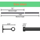 1 Inch Industrial Curtain Rod 72-144 Inch Curtain Rod B098NS3LWX - Black - Brand New