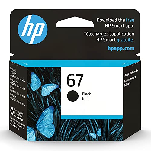 HP 67 BLACK INK CARTRIDGE WORKS WITH HP DESKJET 1255, 2700, 4100 SERIES - Brand New