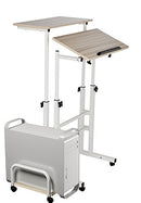 Mobile Computer Desk with Wheels Two Tiers Printer Stand up B076TCJBDT -Black - Brand New