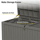 EAST OAK OUTDOOR STORAGE BOX 150 GALLON DECK BOX WR CODE DB23003-GRAY - GRAY - Like New