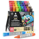 ARTEZA ACRYLIC PAINT MARKERS SET OF 40 ACRYLIC PAINT PENS ART MARKERS MULTICOLOR - Like New