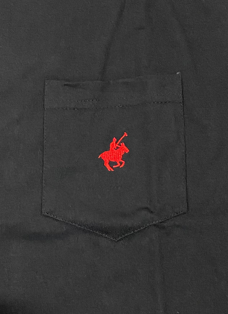 PACIFIC POLO CLUB MEN'S PACIFIC POLO CLUB SOFT BREATHABLE TEES - M- BLACK/RED - Brand New