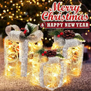 LAMGOA Christmas Lighted Present Boxes Decorations Plug-In Warm White 70 LED - Like New