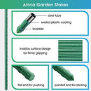 Ativia 6FT 25PCS Garden Stakes Plant Support Steel Tube & Plastic Coated Sticks - Like New