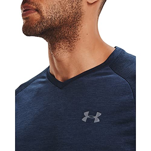 1328190 Under Armour Mens Tech 2.0 V-Neck Short-Sleeve T-Shirt Academy Blue - Brand New