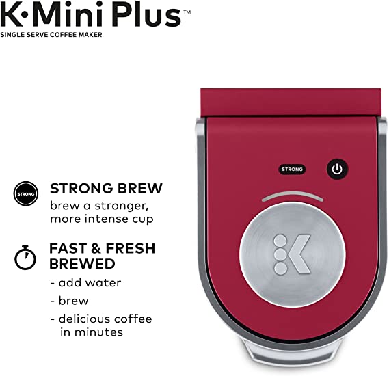 Keurig K-Mini Plus Coffee Maker Single Serve K-Cup Pod 6-12 oz 5000200240 - Red Like New