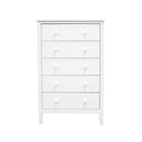 ADEPTUS JELA EASY PIECES SOLID WOOD 5 DRESSER, WHITE - Like New