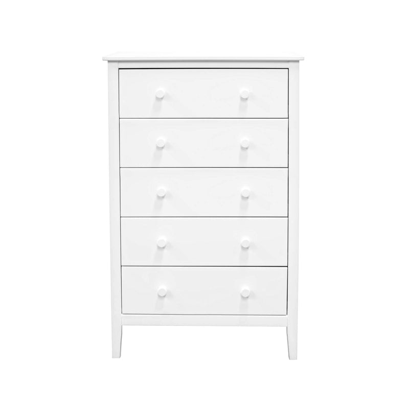 ADEPTUS JELA EASY PIECES SOLID WOOD 5 DRESSER, WHITE - Scratch & Dent