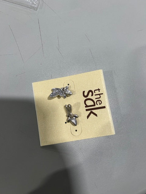 THE SAK SILVER LEAF EARRINGS - SILVER - Brand New