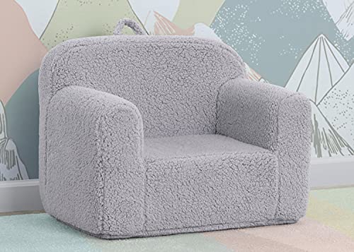 DELTA CHILDREN COZEE SHERPA CHAIR, READING, ARM REST|CUSHION AVAILABILITY - GRAY - Brand New