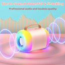 CUUKIEE Mini Karaoke Machine with 2 Wireless Microphones & LED Colorful Lights - Like New