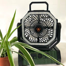 GENERIC 20000MAH PORTABLE RECHARGEABLE FAN,LED LIGHT USB FAN POWERBANK - GREEN - Like New