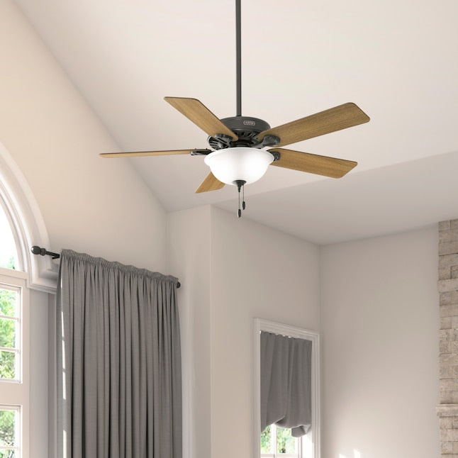 HUNTER PRO'S ENERGY STAR 52-IN NOBLE BRONZE  CEILING FAN LIGHT 5 -BLADE - WALNUT - Like New