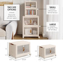 STORAGEBUD 3 Tier Large Stackable Storage Bins with Lids Open Front - White - Like New