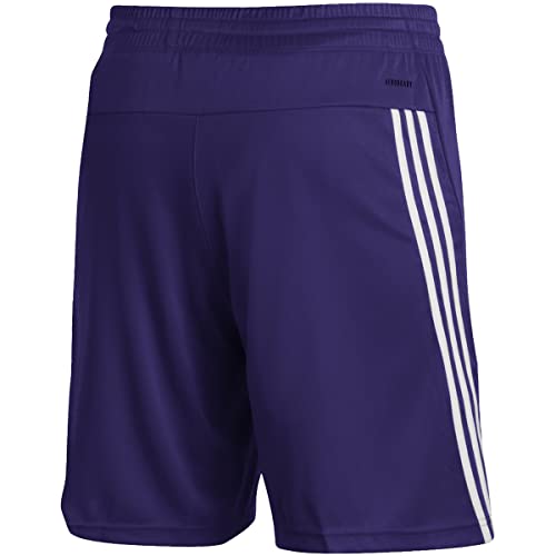 GM2463 ADIDAS MEN'S 3-STRIPES KNITS SHORTS PURPLE/WHITE XL - PURPLE - Like New