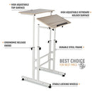 Mobile Computer Desk with Wheels Two Tiers Printer Stand up B076TCJBDT -Black - Brand New