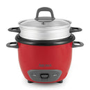 AROMA 6-CUP POT-STYLE RICE COOKER ARC-743-1NGR - RED - Like New