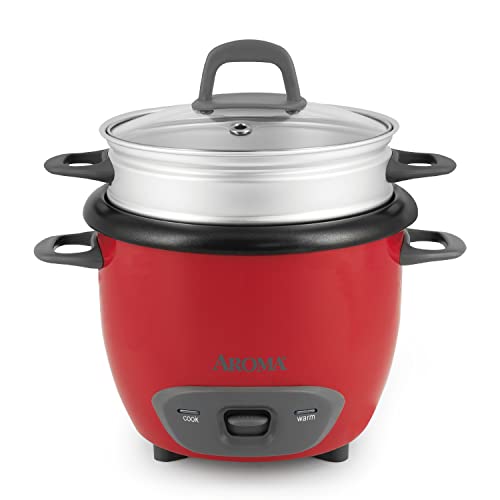 AROMA 6-CUP POT-STYLE RICE COOKER ARC-743-1NGR - RED - Like New