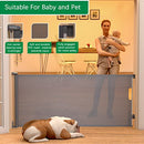 LIFMAGE RETRACTABLE BABY GATES 137 INCH EXTRA WIDE BABY GATE FOR STAIRS - GRAY - Like New