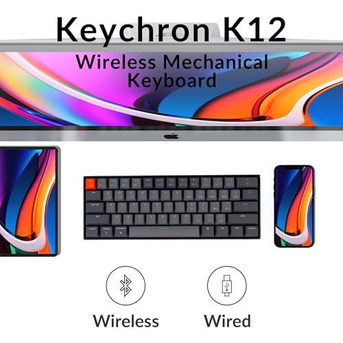 Keychron K12 RGB Wireless Mechanical Keyboard Hot-Swappable K12-H3 - Black/Gray Like New