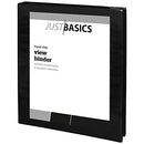 JUST BASICS ROUND-RING VIEW RINGS 61% RECYCLED PACK OF 12 BINDERS - BLACK - Like New
