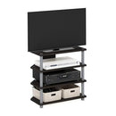 FURINNO TURN-N-TUBE EASY ASSEMBLY 4-TIER PETITE ENTERTAINMENT / TV STAND - GREY - Like New