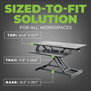 Standing Desk Converter Tabletop Stand 34.6" Ergonomic Dual Monitor - White - Brand New