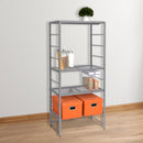 ORIGAMI R2 ADJUSTABLE 4-TIER METAL SHELF RACK ON WHEELS - GRAY - Like New
