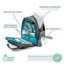 Large Capacity Diaper Bag Backpack YKK Zippers Two Packing Cubes Bably - Grey - Brand New
