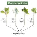 GAATEEK ARTIFICIAL GREENERY STEMS BOX SET - 30PCS WITH 4 KINDS OF MIXED - GREEN - Like New