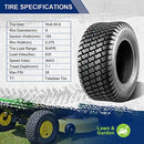 MaxAuto 2 Pcs 16''x6.50'' Lawn Mower Tire Garden Tractors 4PR Tubeless - Brand New