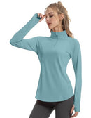 FKEEP WOMEN'S LONG SLEEVE ATHLETIC JACKETS UPF 50+ THUMB HOLES LAKE BLUE S - Brand New