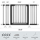 RONBEI 51.5" Auto Close Safety Baby Gate Extra Wide Child Gate - Black - Brand New