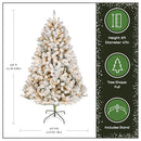 NATIONAL TREE 6 FT PRE-LIT FLOCKED ACACIA ARTIFICIAL CHRISTMAS TREE - GREEN - Brand New