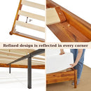 BME OLIVER HEADBOARD QUEEN SIZE BED FRAME, 15-INCH SIGNATURE, CARAMEL - Like New