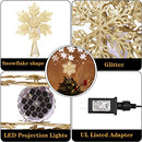 Vigdur Christmas Tree Topper Snowflake Magic Rotating Snowflake Projector - Brand New