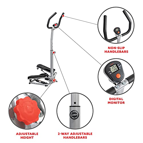 Sunny Health & Fitness Twist Stepper with Handlebar Stair Step Machine - BLACK - Like New