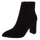 B09FM1CHFV TOP Moda Pointed Toe Chunky Medium Heel Ankle Boots Black 5.5 - Like New