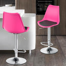 MoNiBloom Pink High Back Bar Stools Set of 2 PU Leather Cushion, B0CB7WRP4S - Brand New